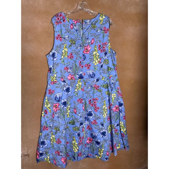 Talbots Woman Blue Floral charming whimsical Dress Size 18W - Picture 6 of 10